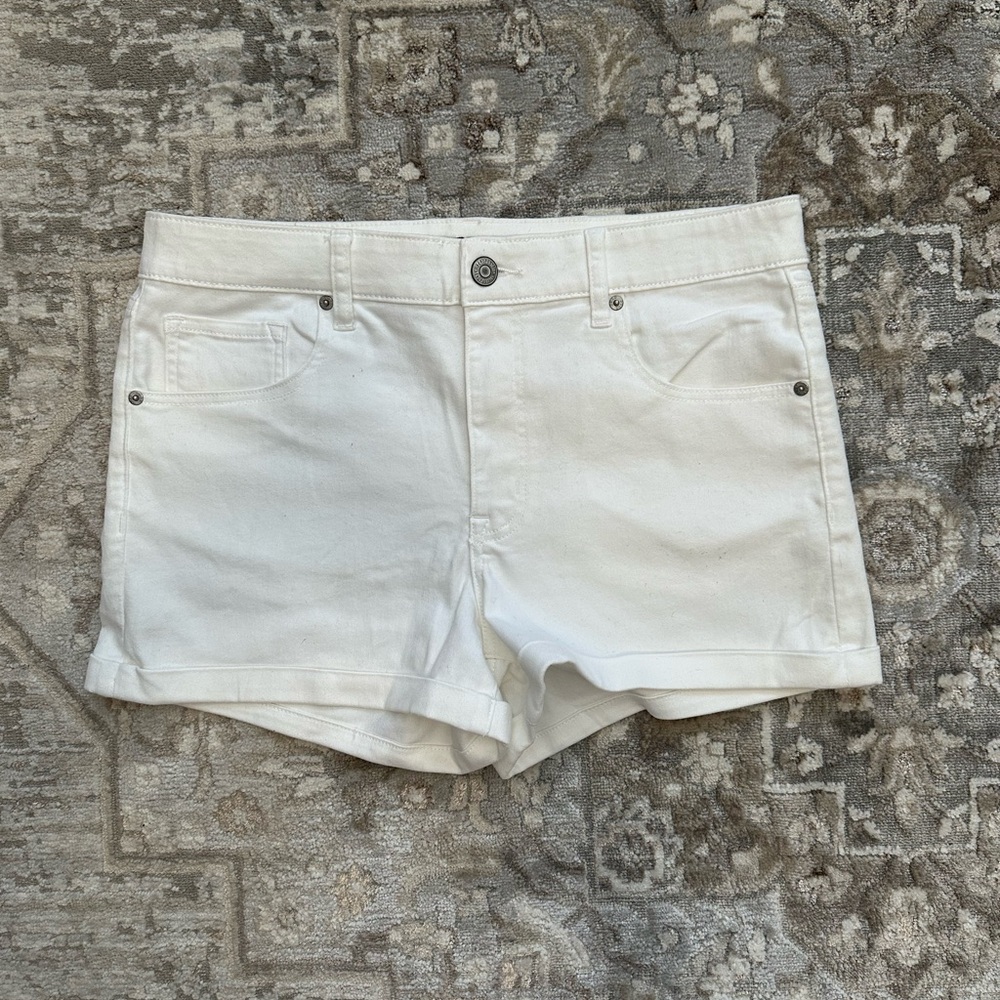 Aeropostale White Jean Shorts Distressed Cut-Off